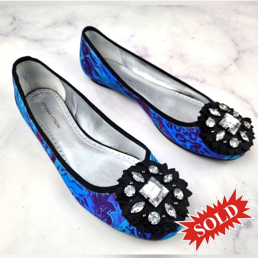 š„³SALE!š„³Adrienne Vittadini Rhinestone flats - Picture 1 of 15